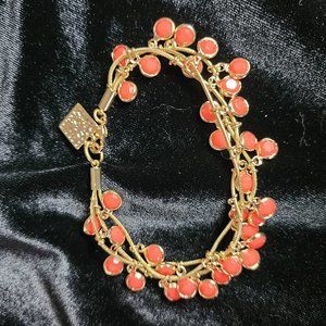 Vintage Classic Anne Kline Watermelon Pink Dangle Charm Bracelet